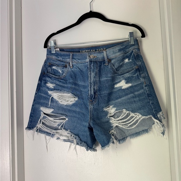 Women’s American Eagle Highest Rise 90s Boyfriend Short - Size 10 - Distressed - Picture 1 of 5